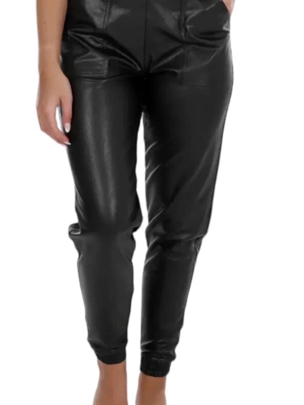 Spanx Faux Leather Jogger Pants - Black